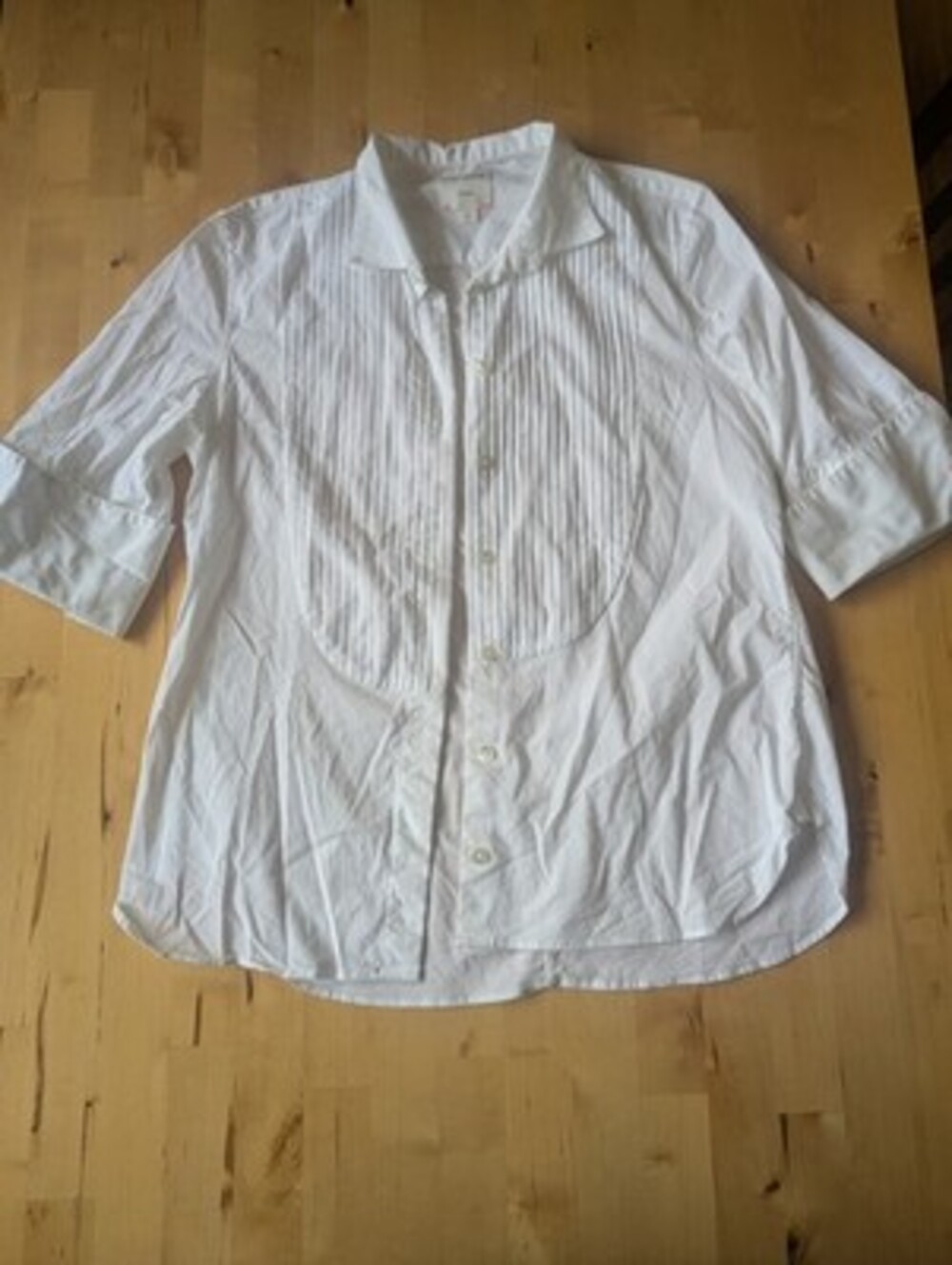Pink Tartan Cotton Button Up White Blouse Size 4